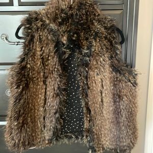 Faux fur deep brown vest